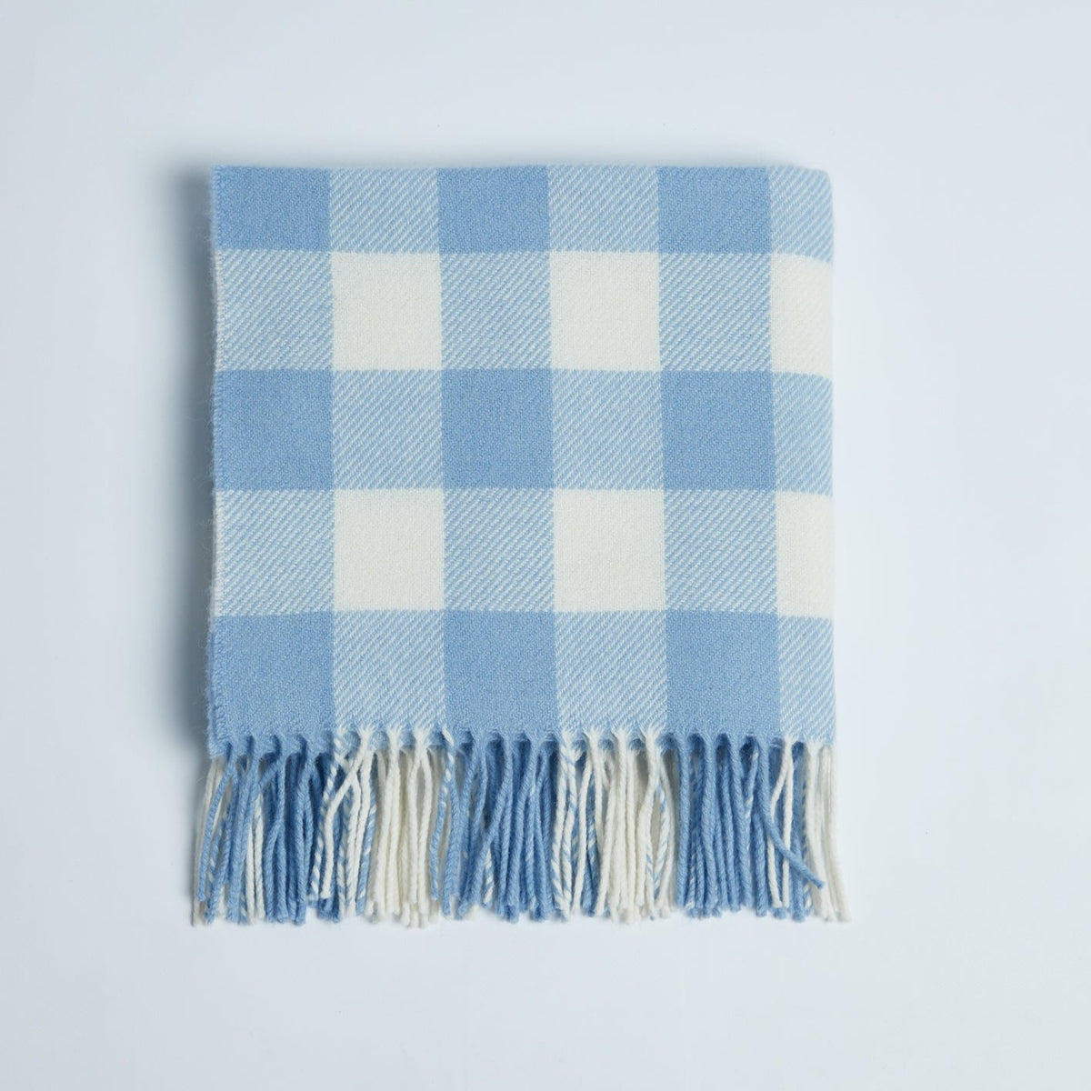 Foxford Blue Check Lambswool Baby Blanket Skellig Gift Store