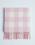 Foxford Pink Check Lambswool Baby Blanket