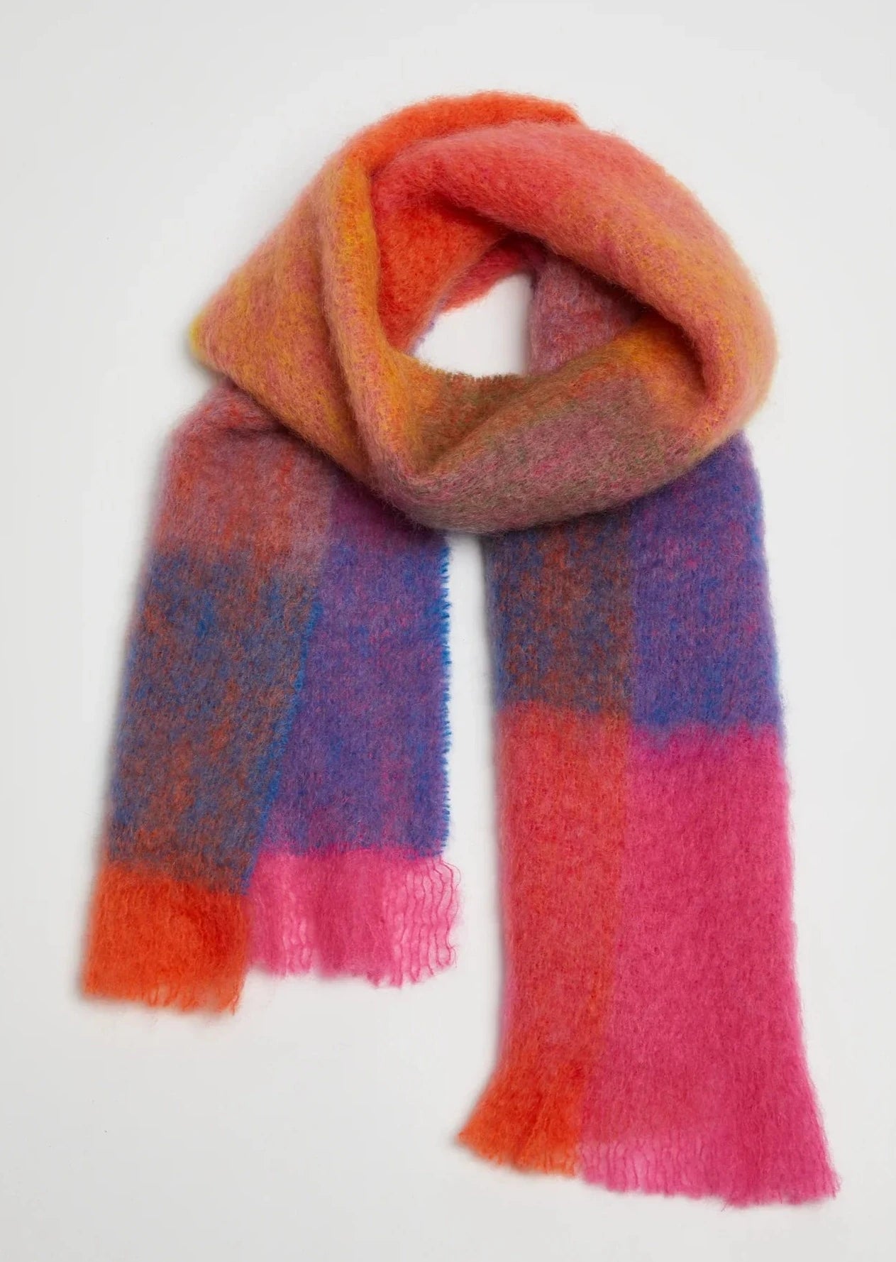 Foxford Giant Mohair Scarf | Pink Red