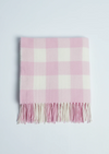 Foxford Pink Check Lambswool Baby Blanket