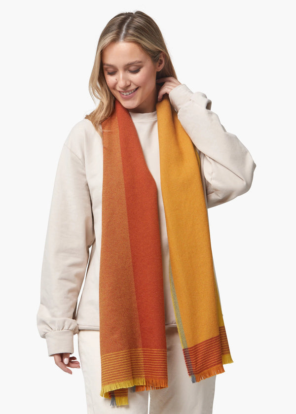 Foxford Yellow Ochre Extra-Fine Merino Scarf
