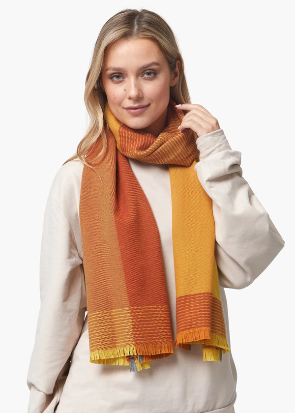 Foxford Yellow Ochre Extra-Fine Merino Scarf