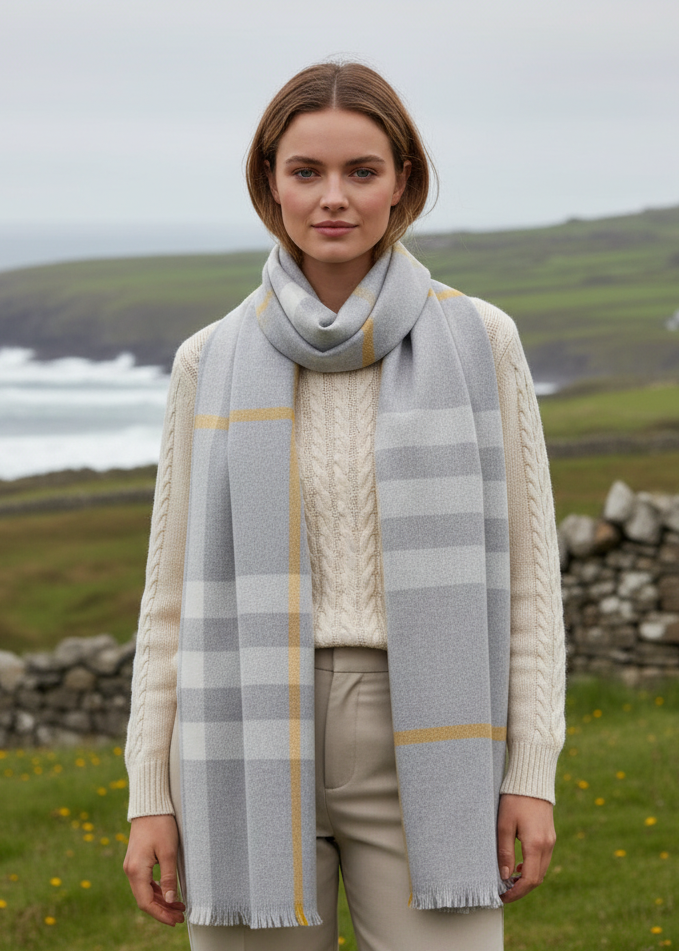 Écharpe Foxford Giant Merino | Gris Or