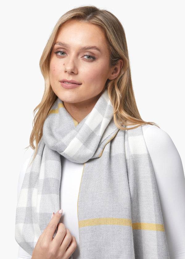 Foxford Grey & Gold Extra-Fine Merino Scarf