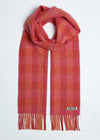 Foxford Lambswool Scarf | Orange and Pink