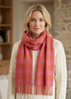Foxford Lambswool Scarf | Orange and Pink