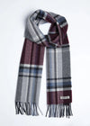 Foxford Lambswool Scarf | Maroon Grey