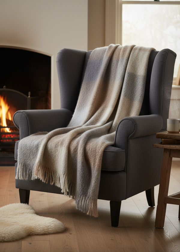 Foxford Barna Woods Mohair Throw