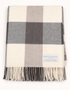 Foxford Cashmere Lambswool Caelan Throw | Taupe Grey Block