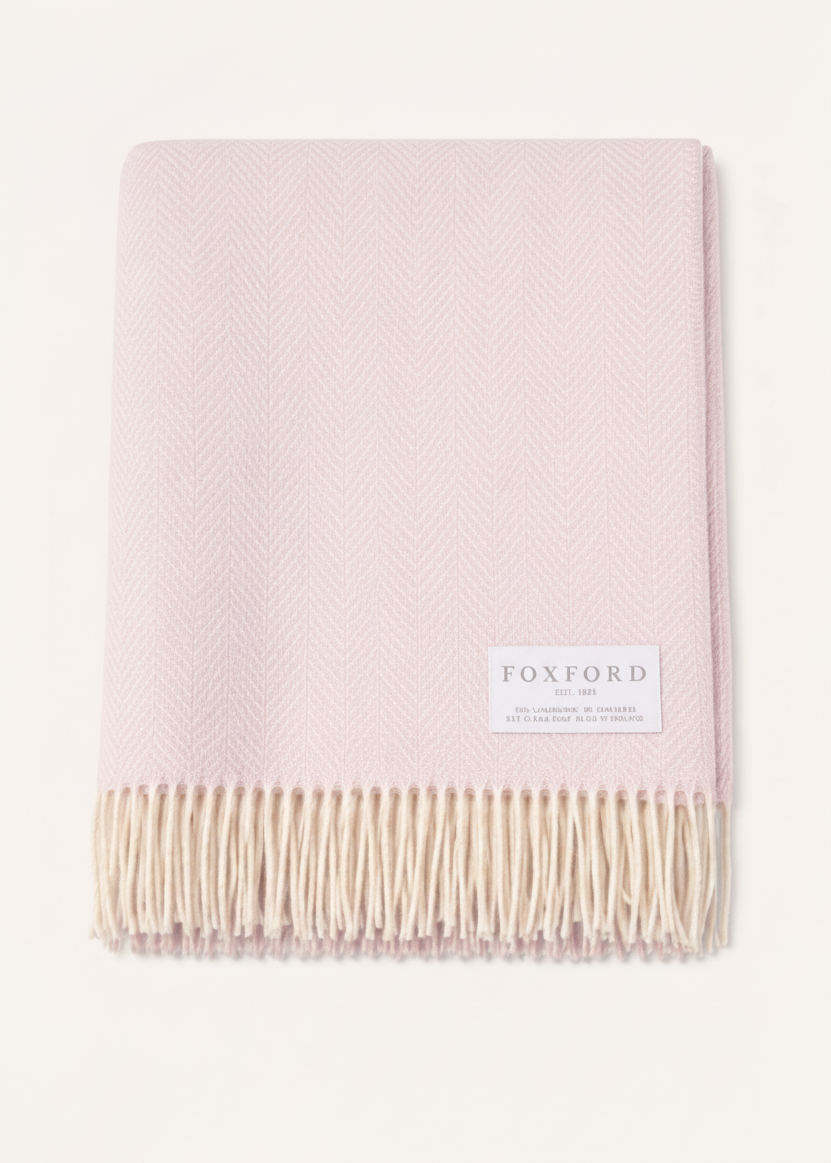 Foxford Cashmere Lambswool Molly Throw | Pink
