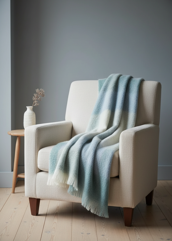 Foxford Clew Bay Topaz Mohair Throw