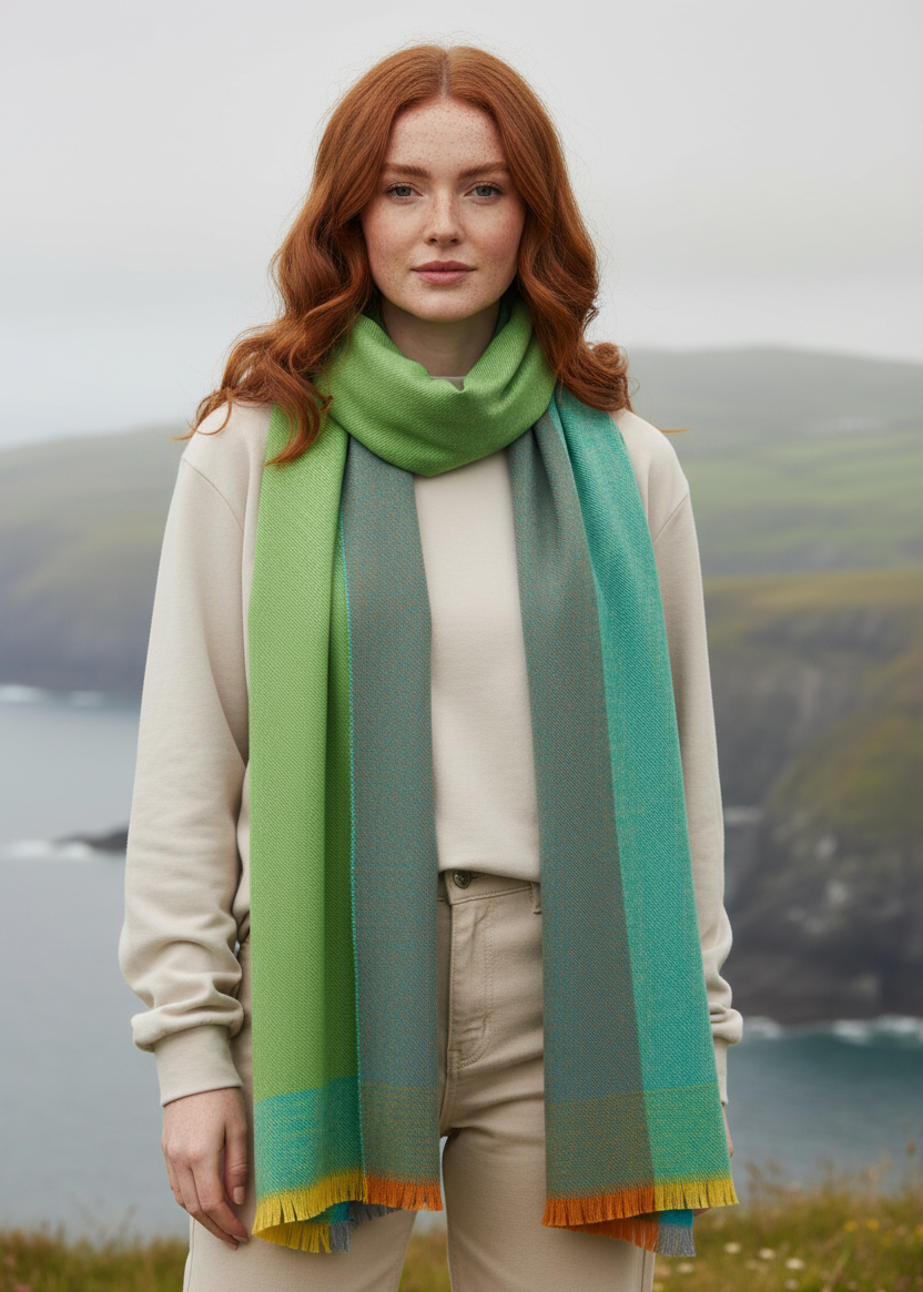 Foxford Emerald Extra Fine Giant Merino Scarf