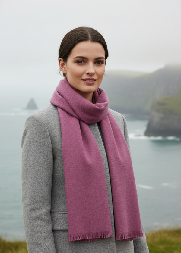 Foxford Fine Wool Cashmere Blend Scarf | Plum