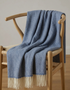 Foxford Inishmore Lambswool & Cashmere Throw | Blue