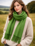 Foxford Lambswool Scarf | Baby Amazon Green