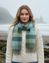 Foxford Lambswool Scarf | Green & Blue Check