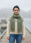 Foxford Lambswool Scarf | Green Herringbone