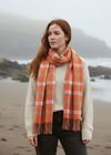 Foxford Lambswool Scarf | Orange Check