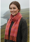 Foxford Lambswool Scarf | Orange and Pink