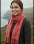 Foxford Lambswool Scarf | Orange and Pink