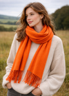 Foxford Lambswool Scarf | Paprika Orange