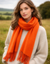 Foxford Lambswool Scarf | Paprika Orange