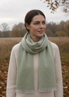 Foxford Lambswool Scarf | Silver Lime Green