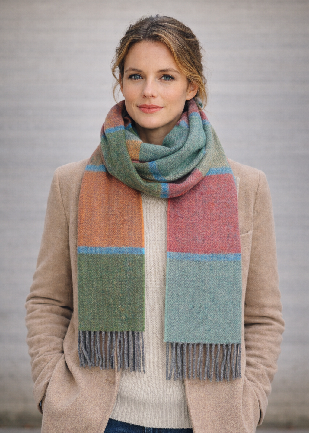 Foxford Lambswool Scarf | Summer Stripe