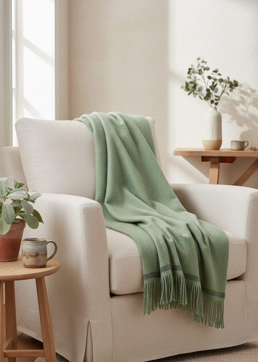 Foxford Lambswool Throw | Blackwater