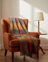 Foxford Lambswool Throw | Green Red Block