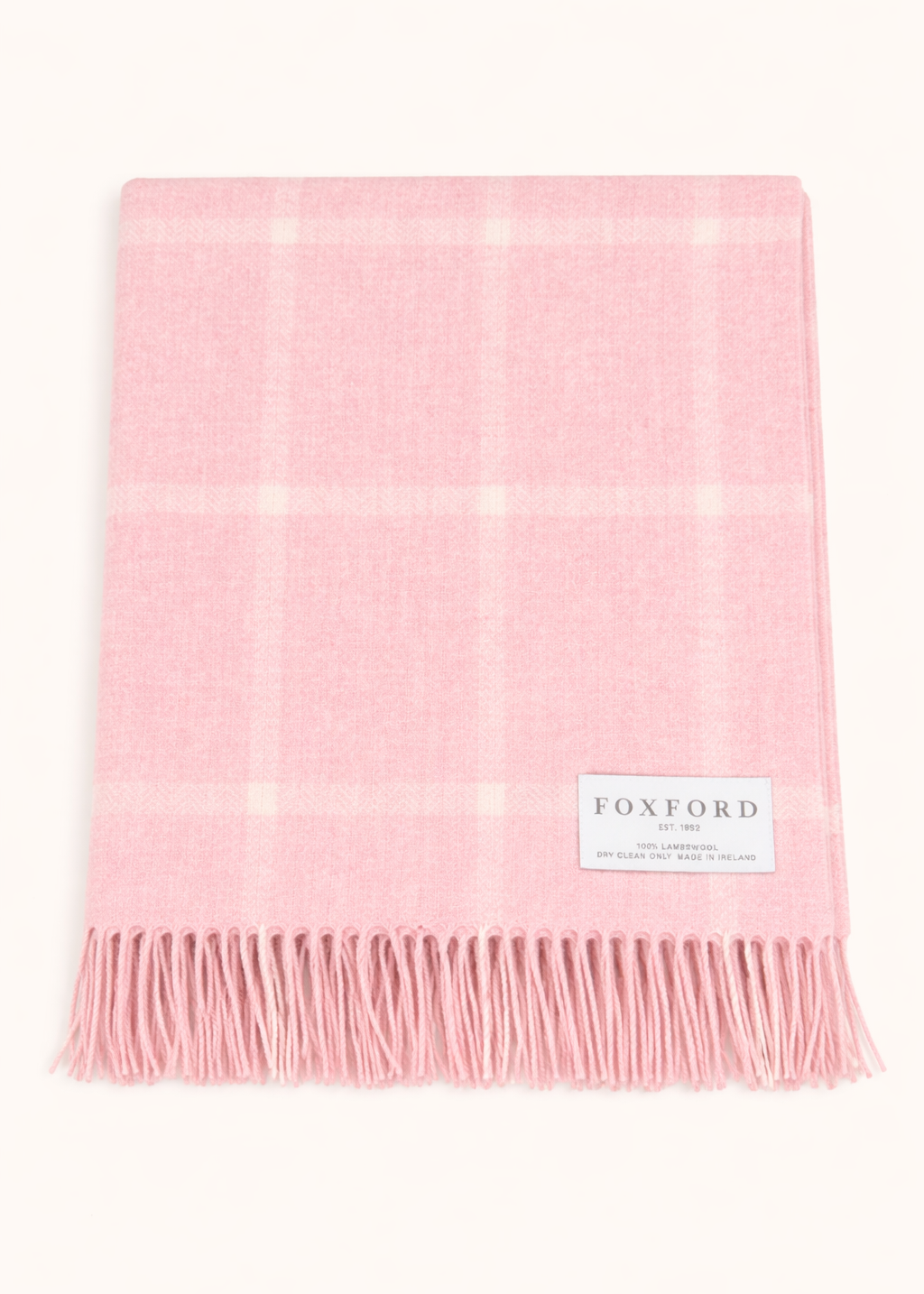 Foxford Lambswool Throw | Pink White