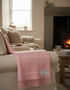 Foxford Lambswool Throw | Pink White