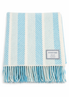 Foxford Merino Wool Throw | Aqua White Stripe