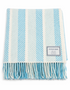 Foxford Merino Wool Throw | Aqua White Stripe | Clearance