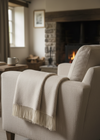 Foxford Merino Wool Throw | Bone Taupe