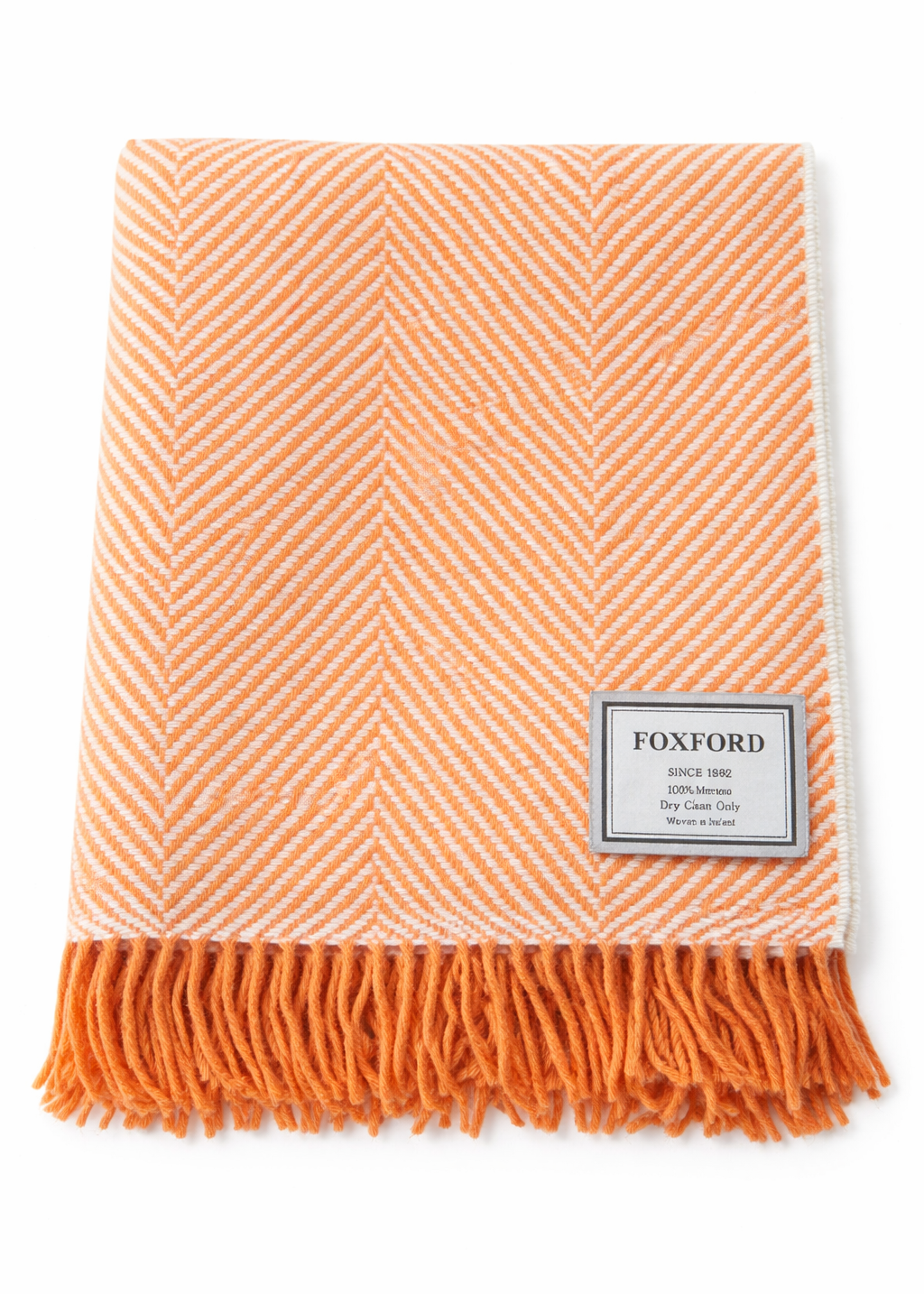Foxford Merino Wool Throw | Coral/Champagne