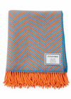 Foxford Merino Wool Throw | Coral/Kingfisher