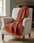 Foxford Merino Wool Throw | Flame/Grey | Clearance