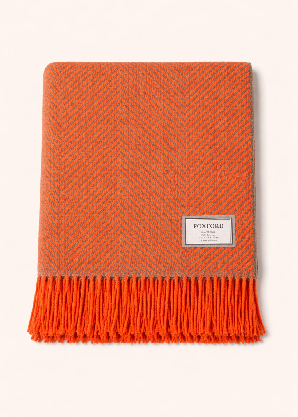 Foxford Merino Wool Throw | Flame/Olive