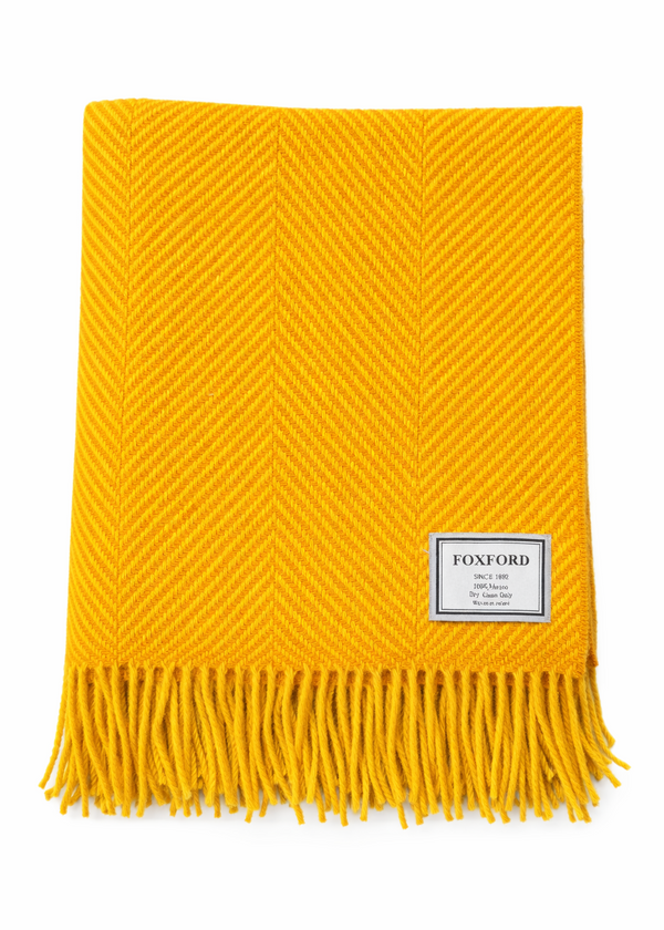 Foxford Merino Wool Throw | Gold Amber 