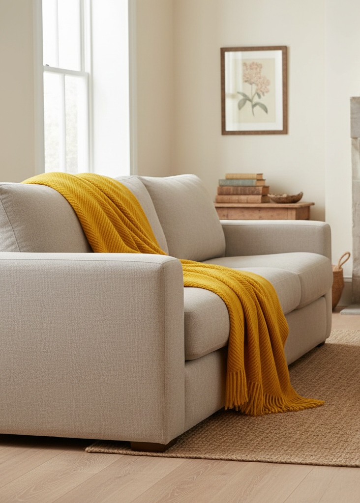 Foxford Merino Wool Throw | Gold Amber | Clearance