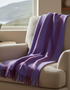 Foxford Merino Wool Throw | Orchid/Aubergine Stripe | Clearance