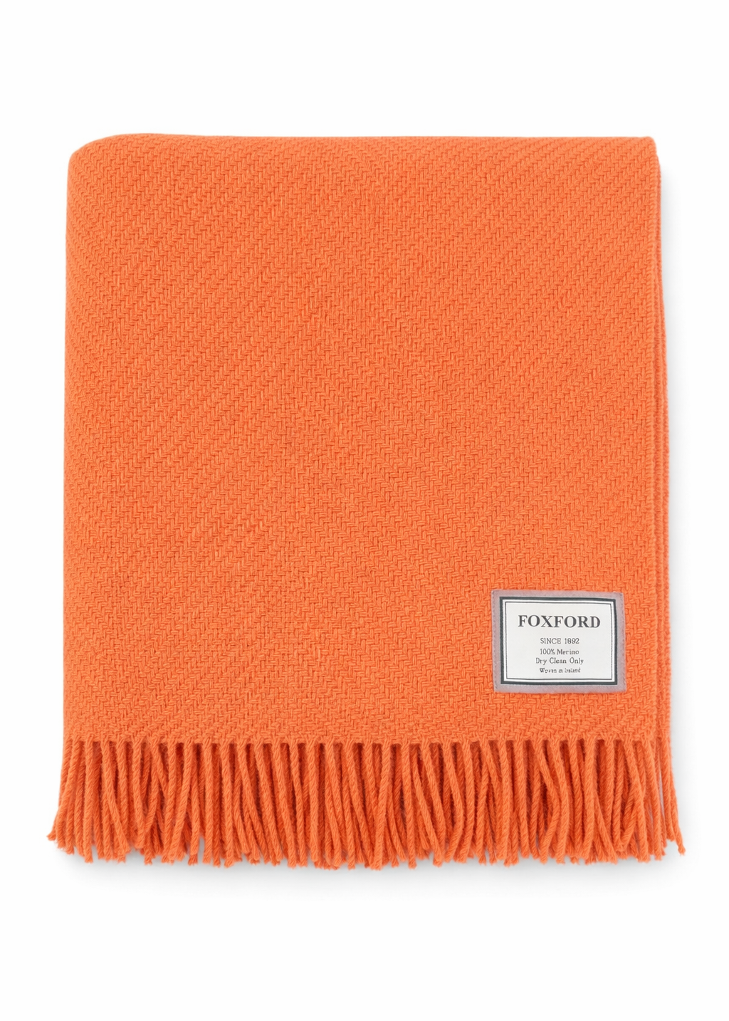Foxford Merino Wool Throw | Solid Coral