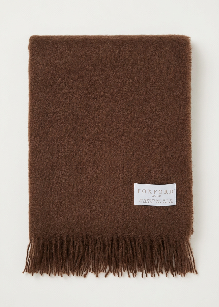 Foxford Mohair Throw | Brown - Clearance