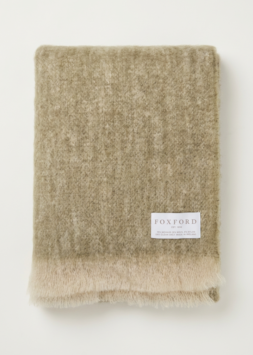Foxford Mohair Throw | Champagne/Gragg