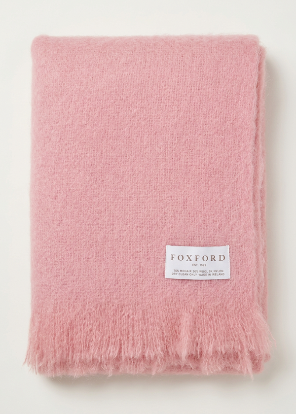 Foxford Mohair Throw | Petal Pink - Clearance