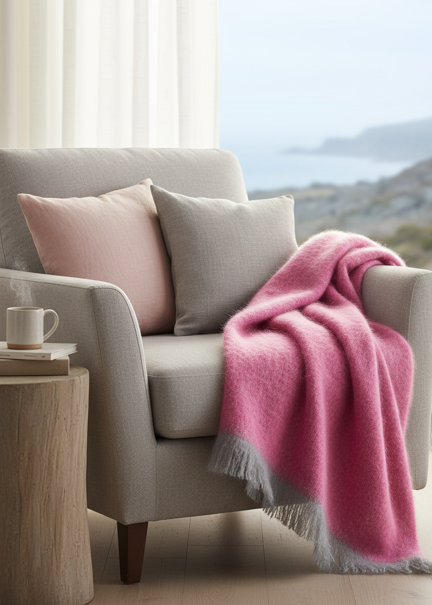 Foxford Mohair Throw | Sage and Petunia