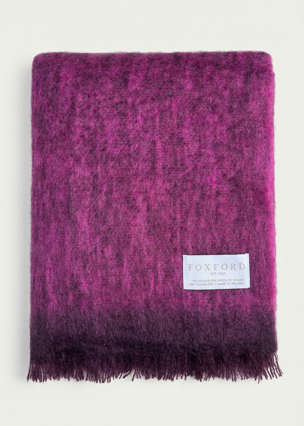 Foxford Mohair Throw | Sloe/Plum- Clearance