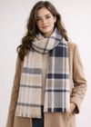 Foxford Navy Camel Extra Fine Merino Scarf
