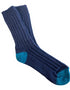 Blue Irish Merino Wool Socks | Large